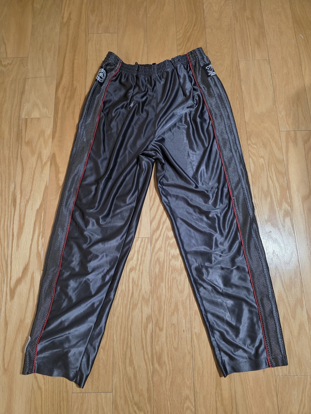 Vintage Adidas Team NBA Miami Heat Snap Off Tear Away Warm Up Pants Gray Size M